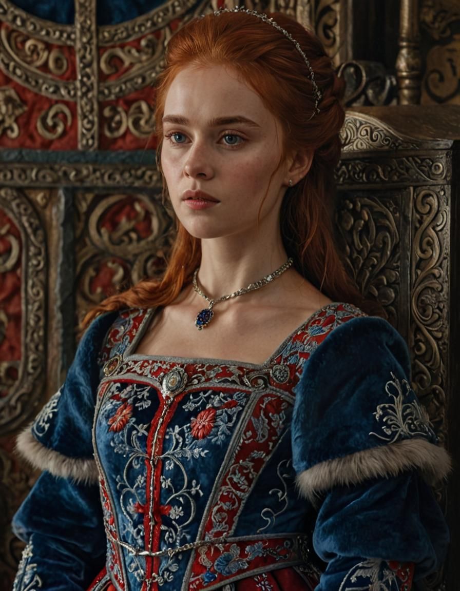 Photorealistic Portrait of Lady in Medieval Attire