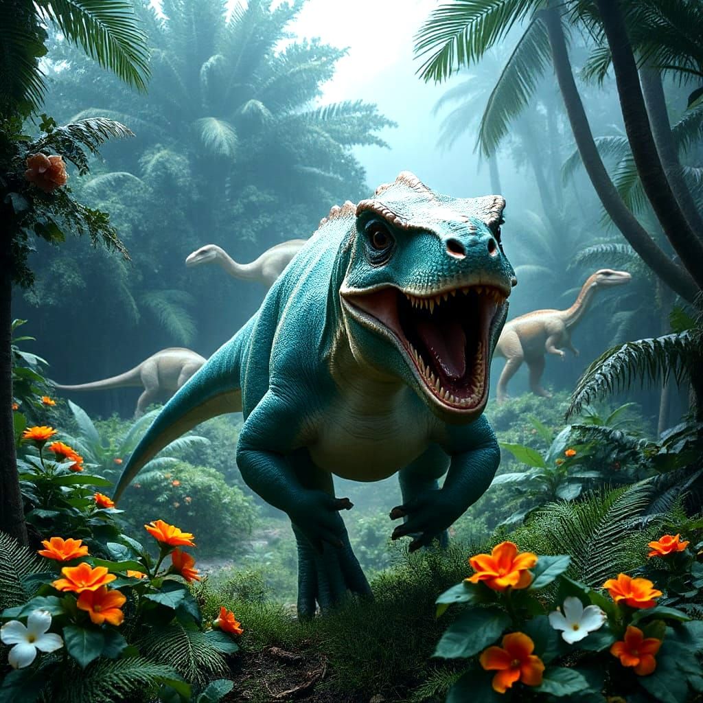 Teal Spinosaurus from the movie "Jurassic Park III."