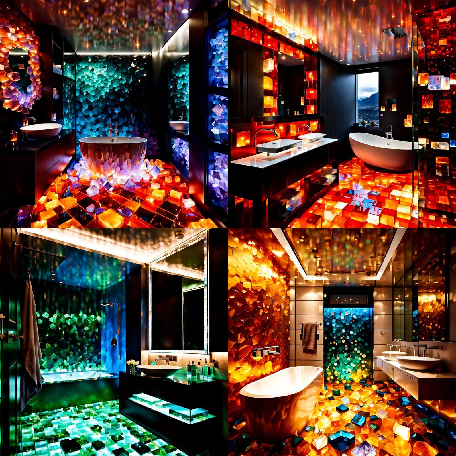 real crystals , set in epoxy resin tiles , a wonderful luxur...
