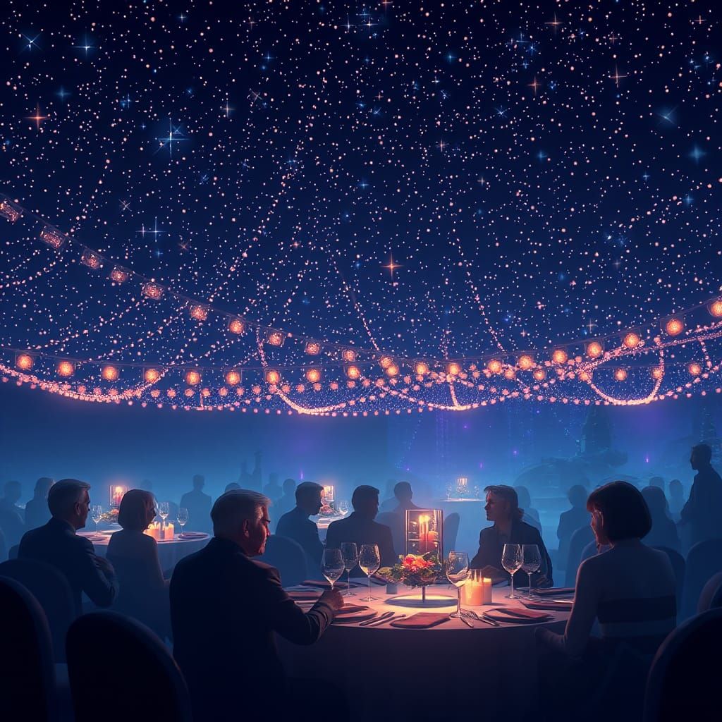 Celestial Dining Scene in a Fantasy Style