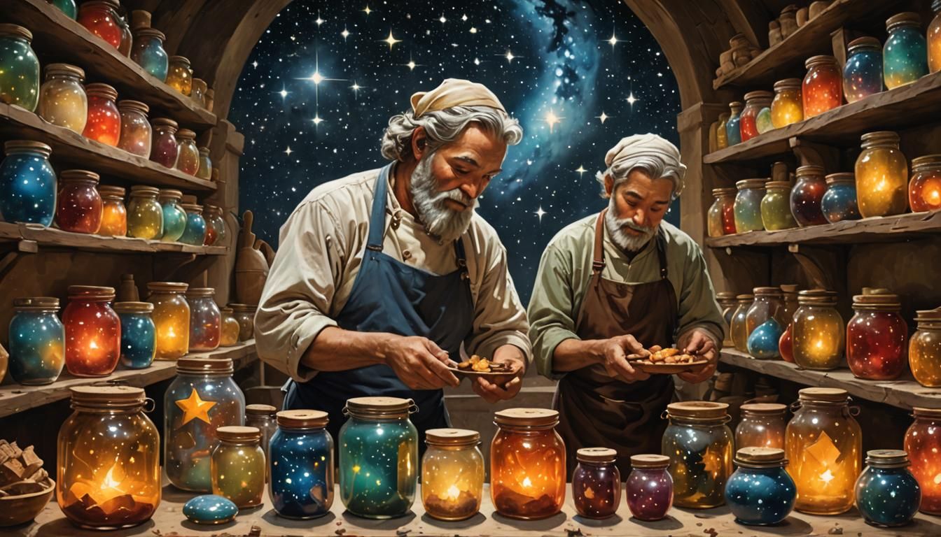 In the celestial workshop of creation,