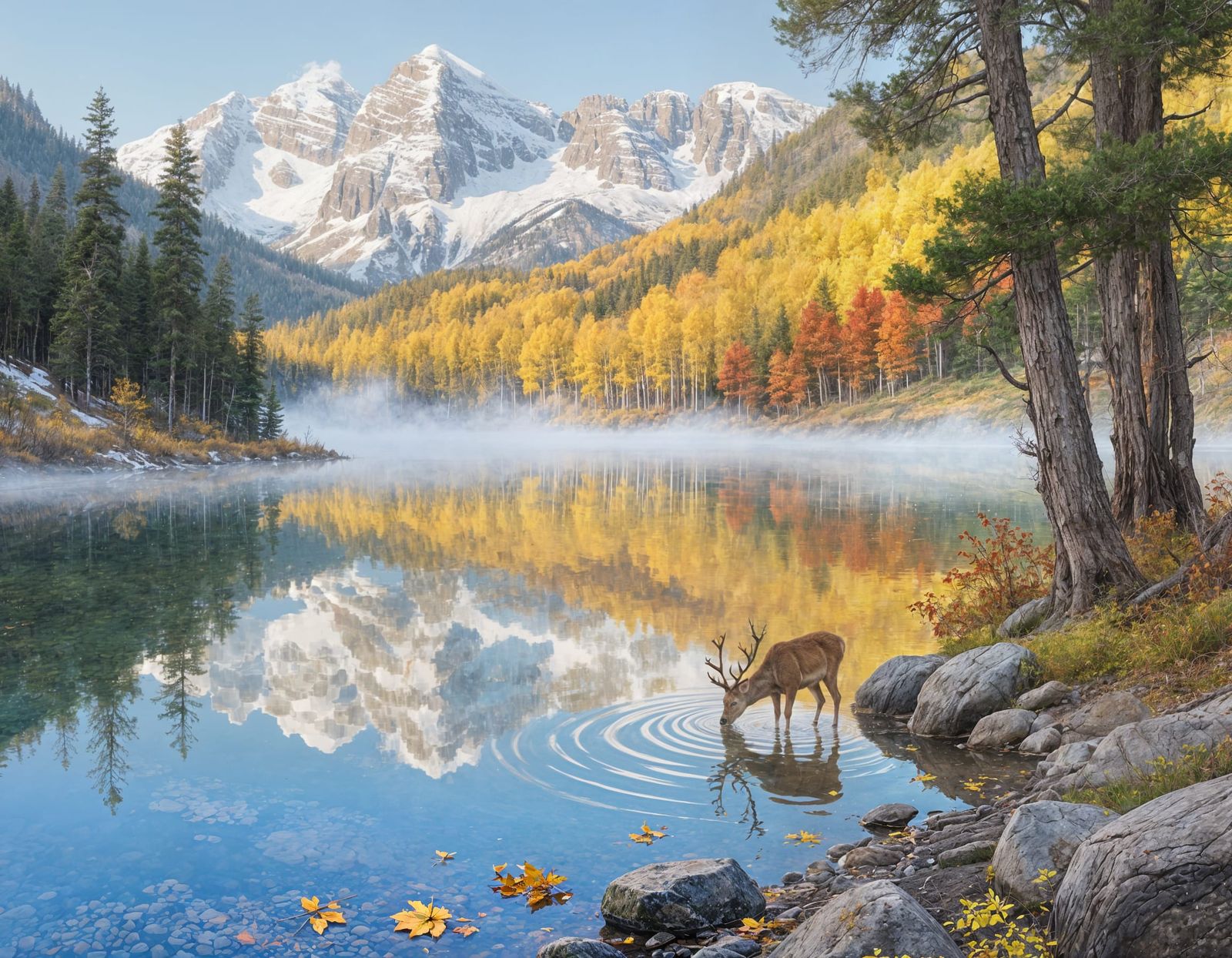 A deer at the lake  by @Willow Strawberry