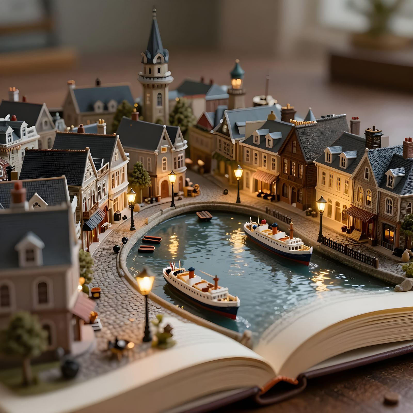 Tiny city landscape in a book  by @Ale