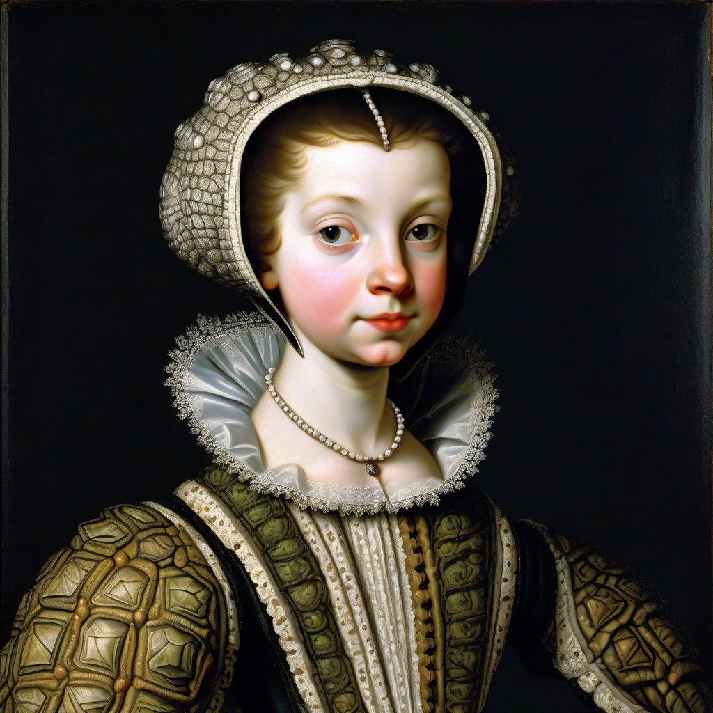 Turtle girl portrait.