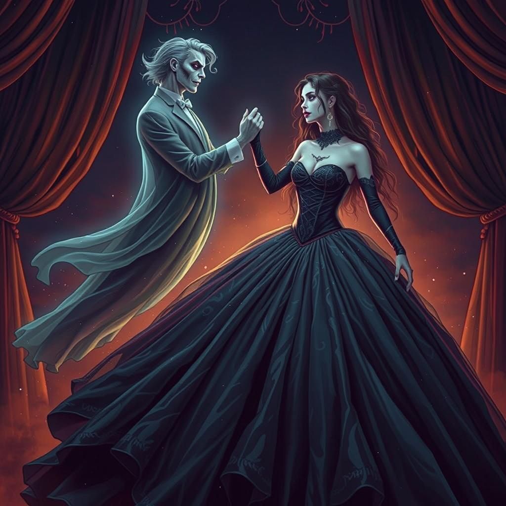 Vampire and ghost dance at the monster bash  by @Wavy Dash