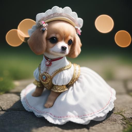 (Lora : Sparkle) Adorable chibi pup dressed  in traditional ...