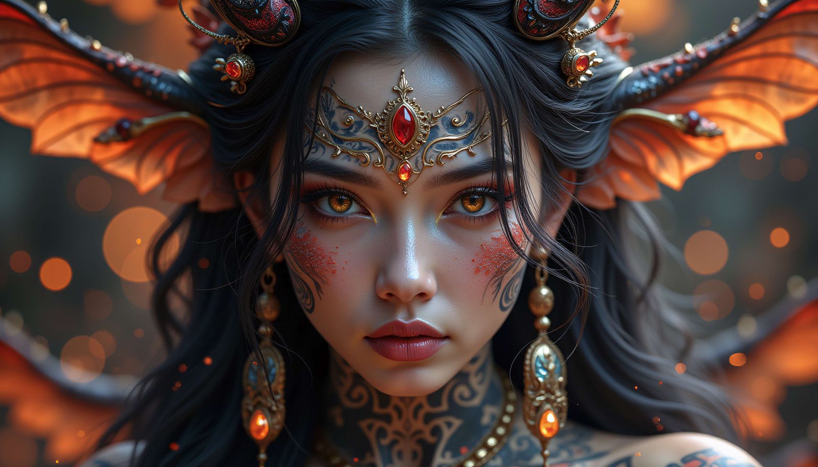 Filter sci-fi character,witch,woman realistic,abstract waves