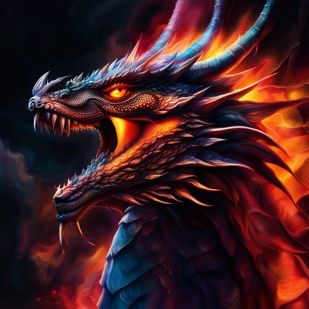 Fire-Breathing Dragon - AI Generated Artwork - NightCafe Creator