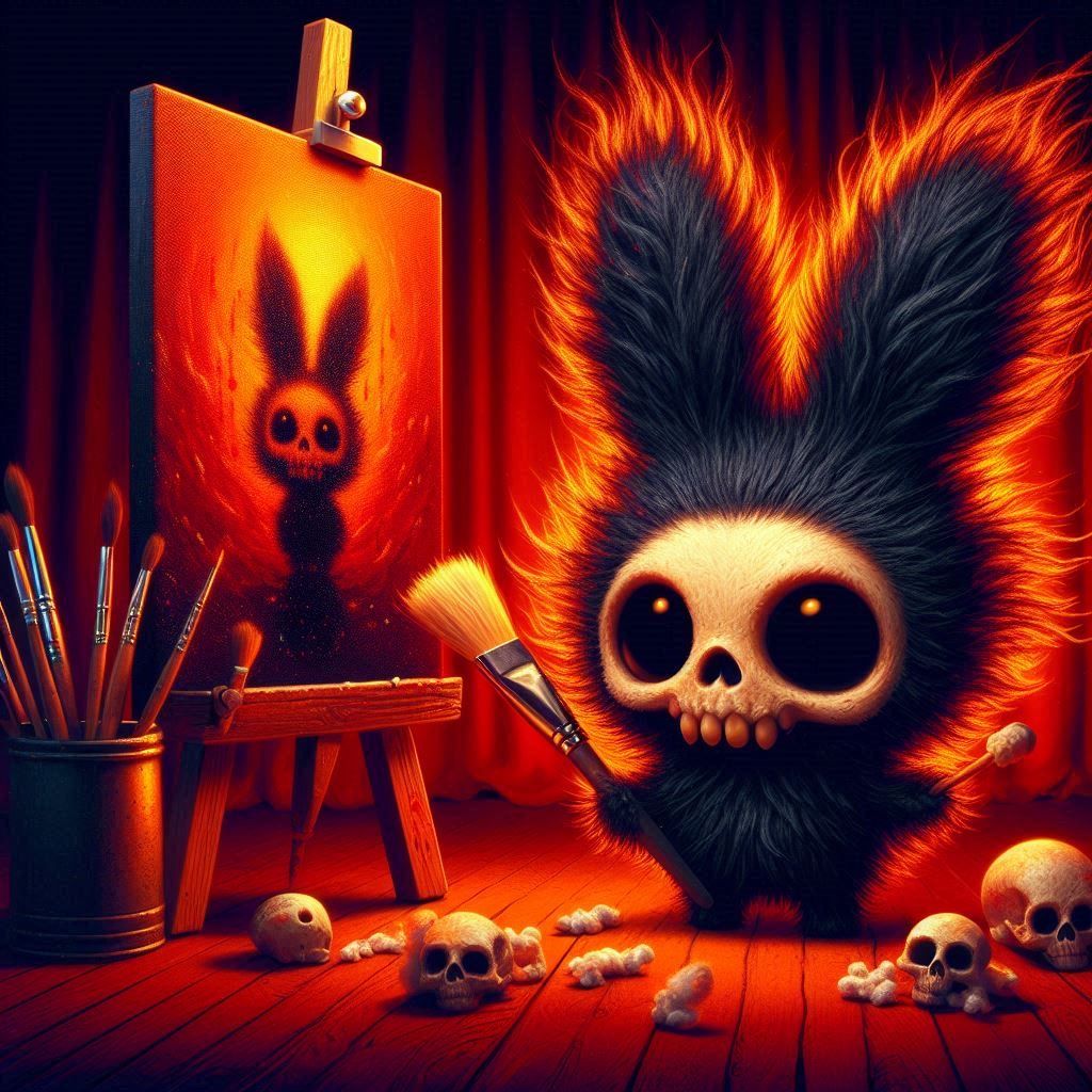 Skeletal Hare Self-Portrait