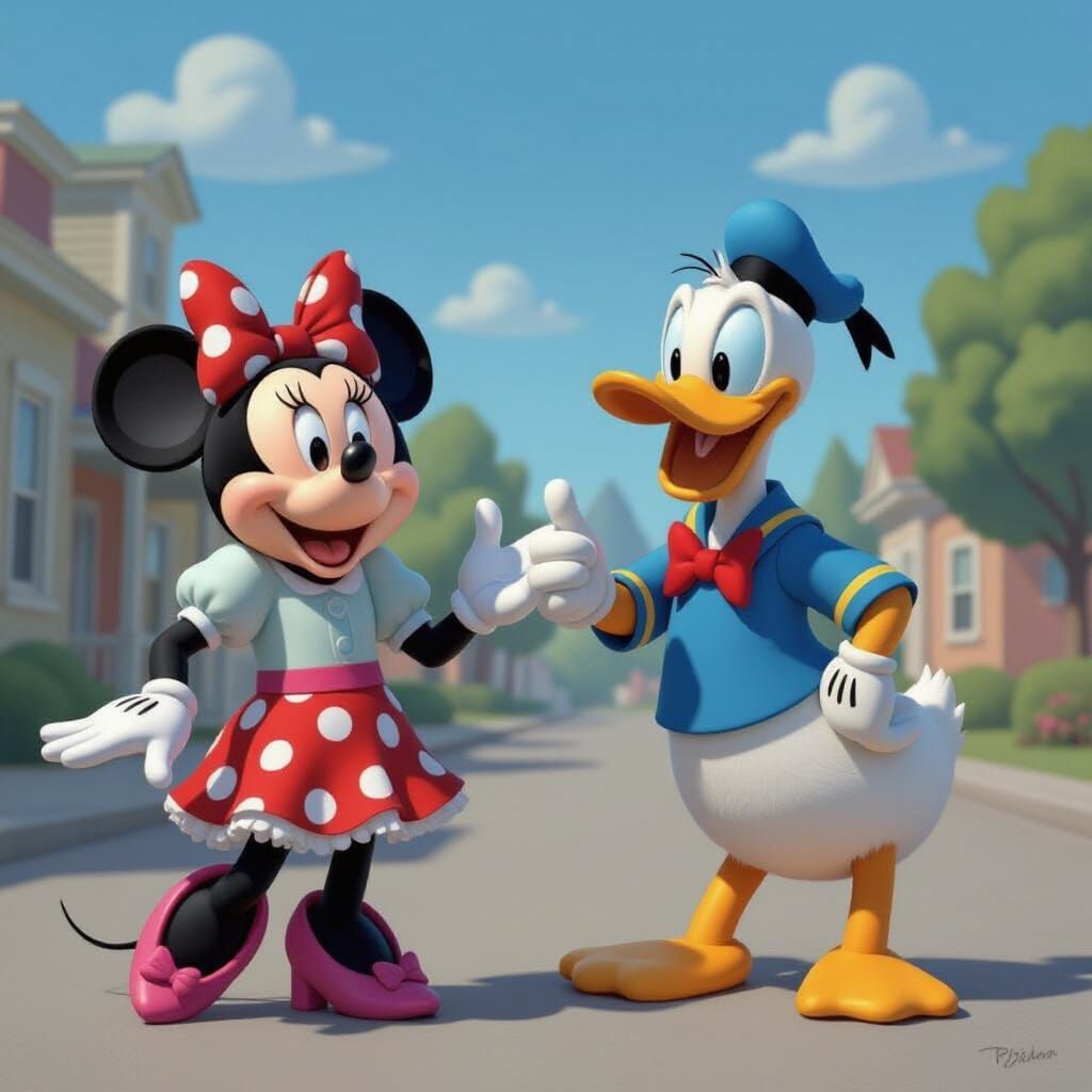 Mickey Mouse and Pluto Animated Characters