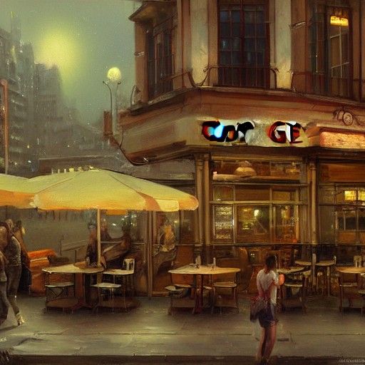 Cafe - AI Generated Artwork - NightCafe Creator