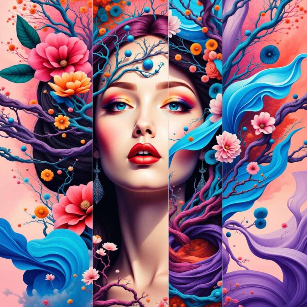 hopes and expectations:: split screen grid lines, mood board, elaborate, embellished, intricate, detailed, graphic elements, sharp focused, ...