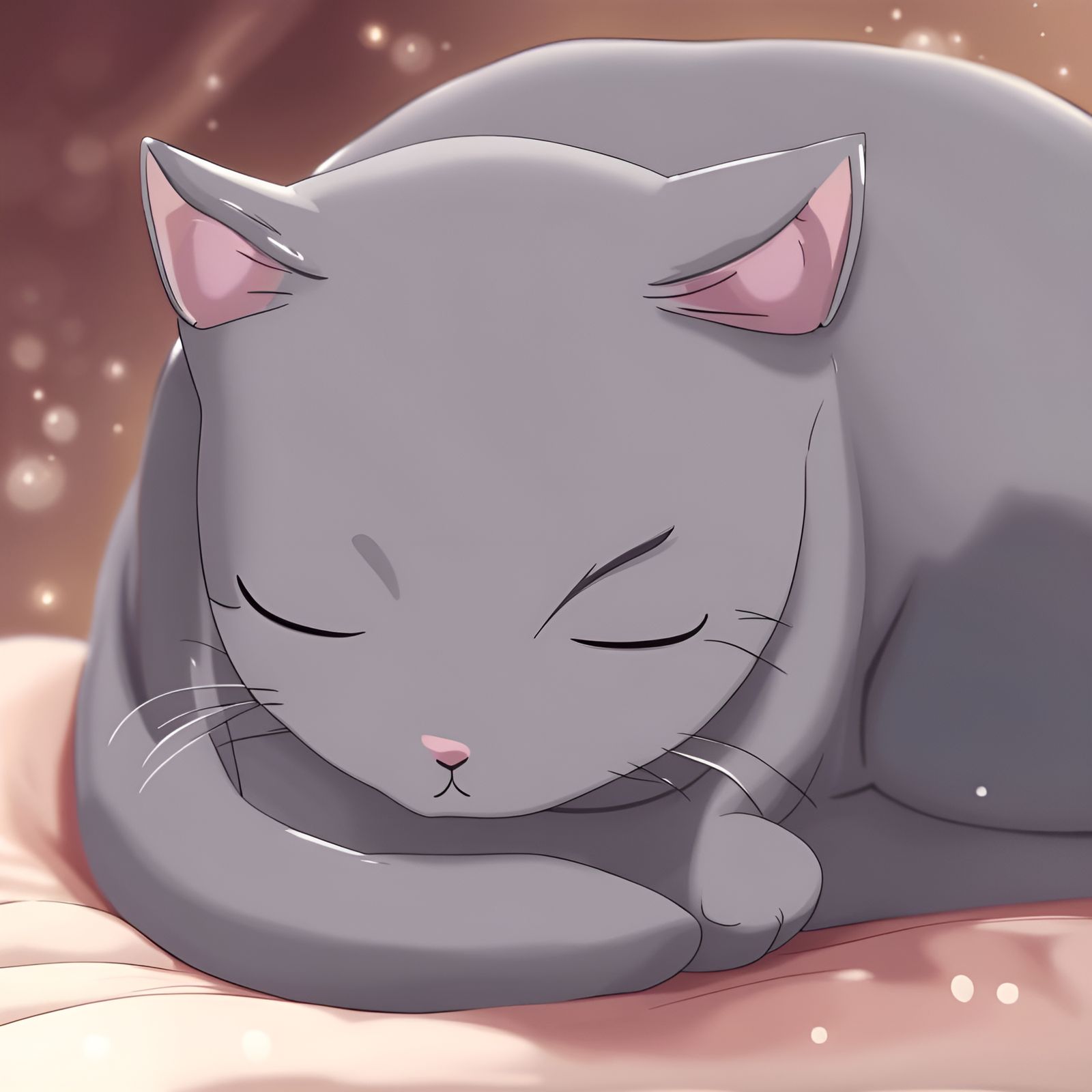 Grey cat sleeping cute