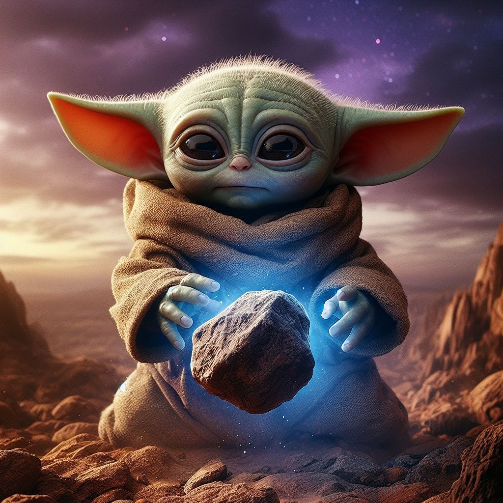 "Grogu practices the Force"