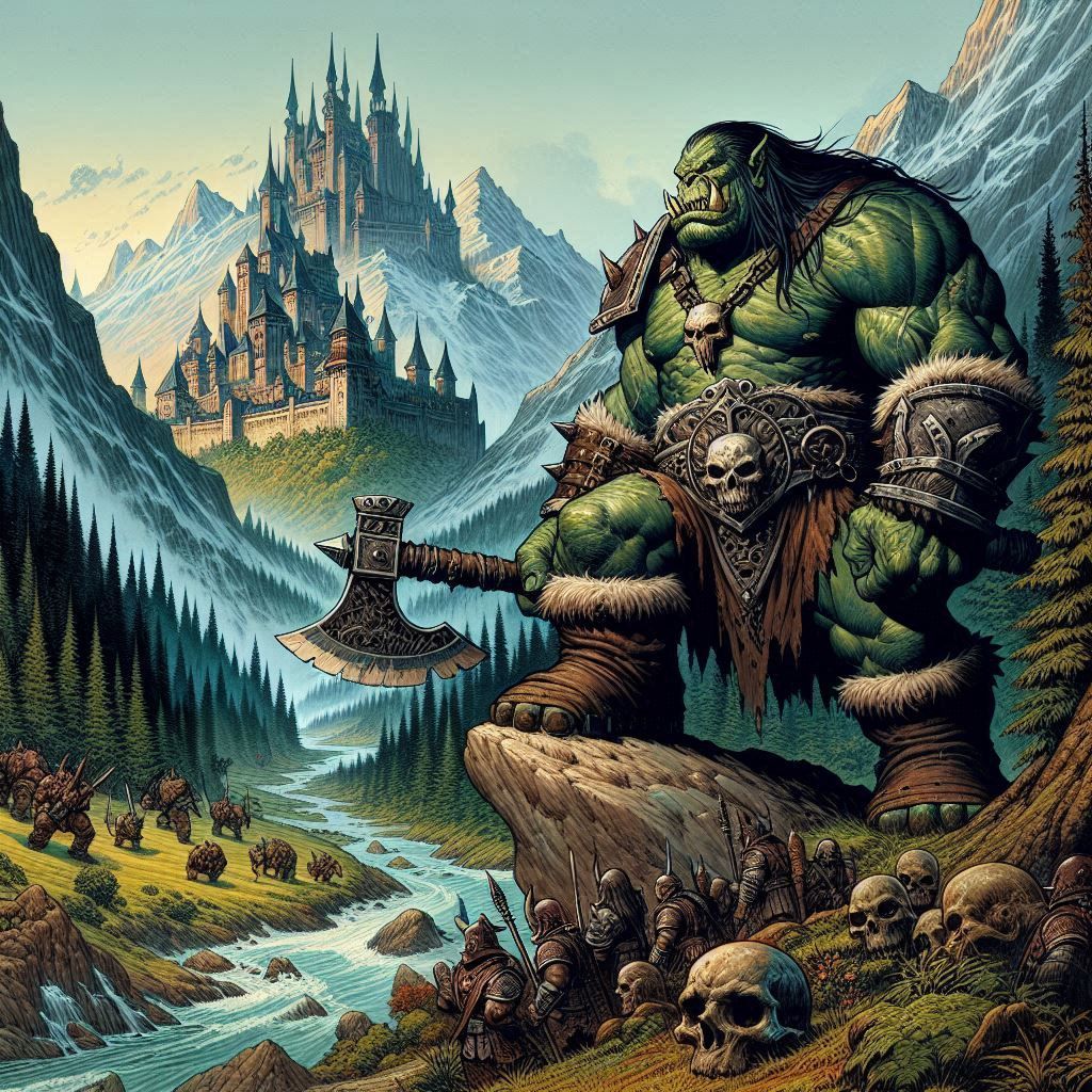 Orc General Moving on the Elves