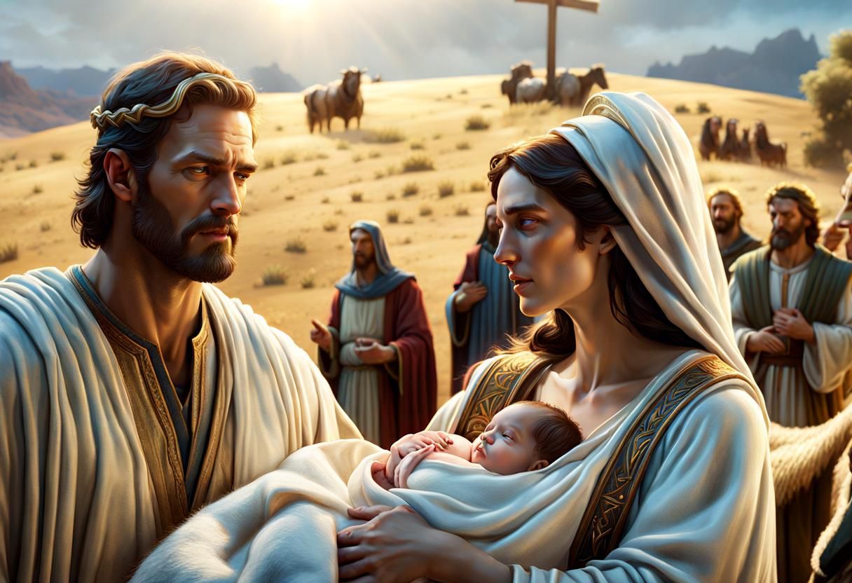 Joseph and Mary Travelling With The Newborn Jesus 2295-Ar-3x2..... God ...