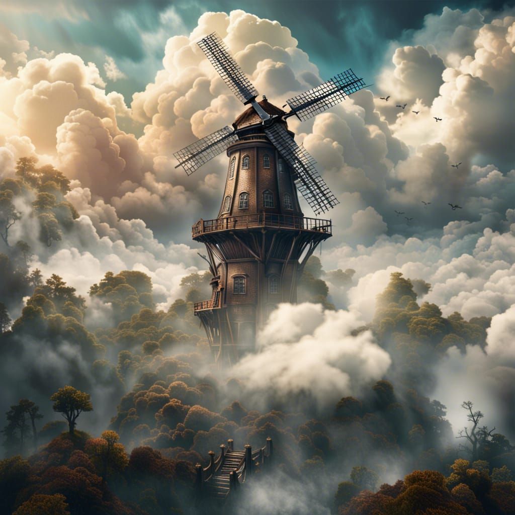 Windmill fantasy  by @L_tries_AI