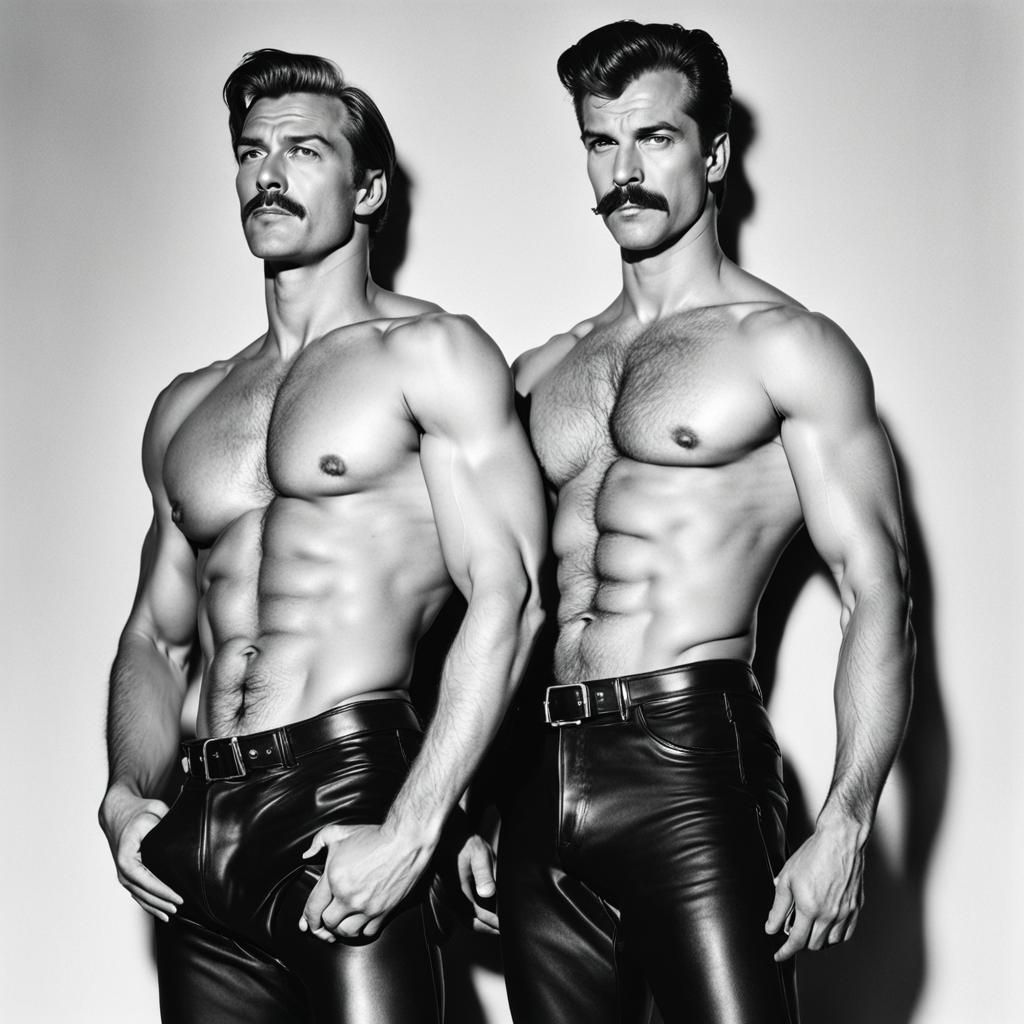 Two Tom of Finland men in the Style of Robert Mapplethorpe   by @Stefan 
