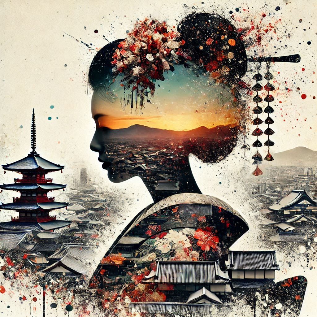 double exposure beautiful fantasy portrait landscape..