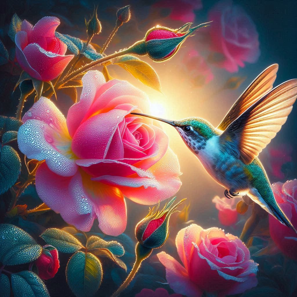 Humming bird in the garden