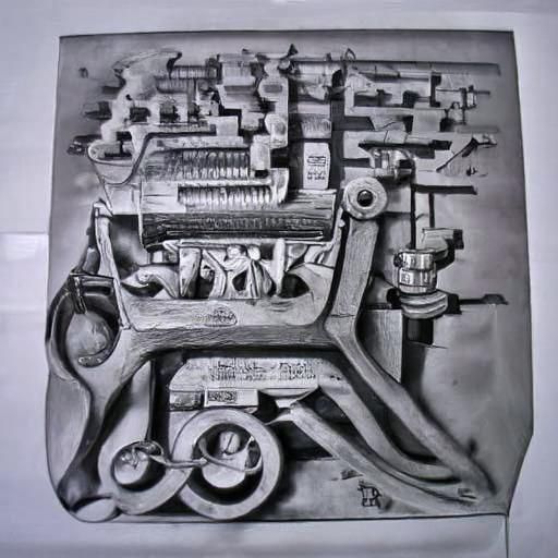 patent drawing of a complicated machine