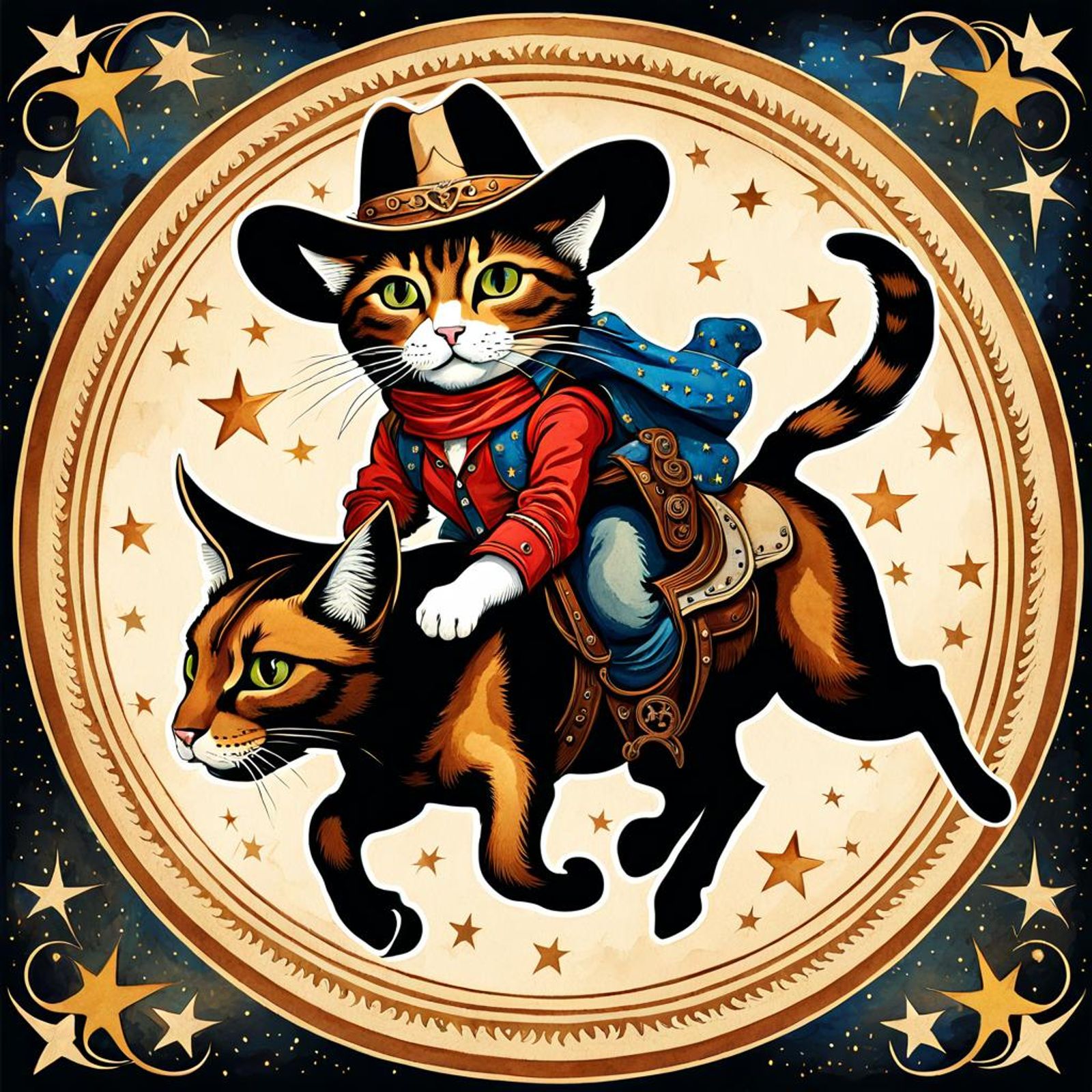 The Cat Rodeo - AI Generated Artwork - NightCafe Creator