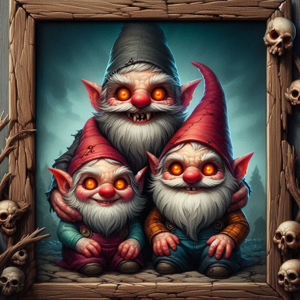 Creepy Cute Gnome Family Portrait