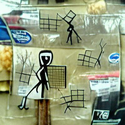 big squares trapped stick figure