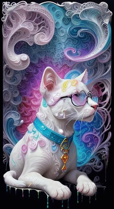 8k resolution astral cosmic candyland  with dogs  all white ...