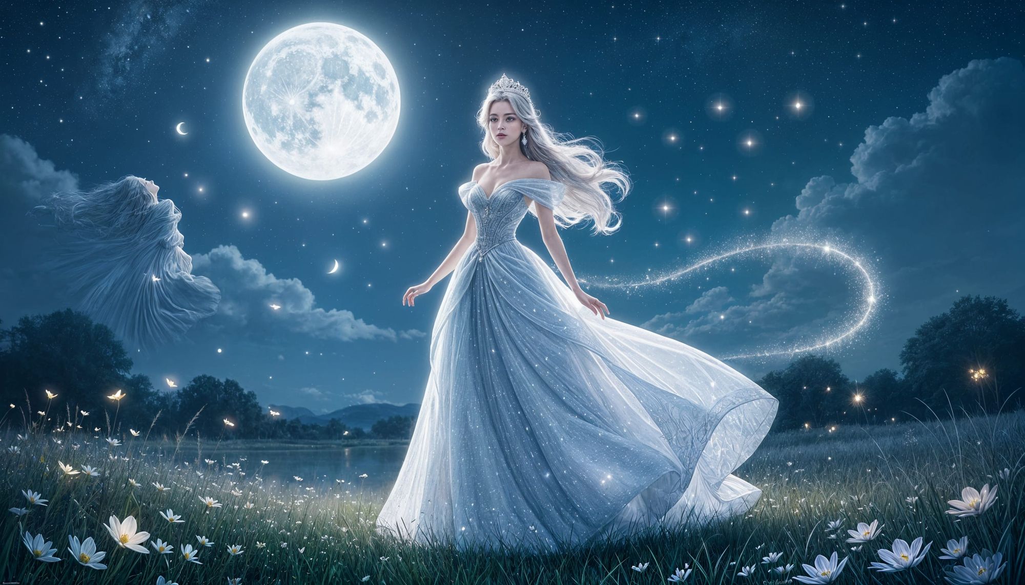 Beauty girl in flower garden - Start Image 1