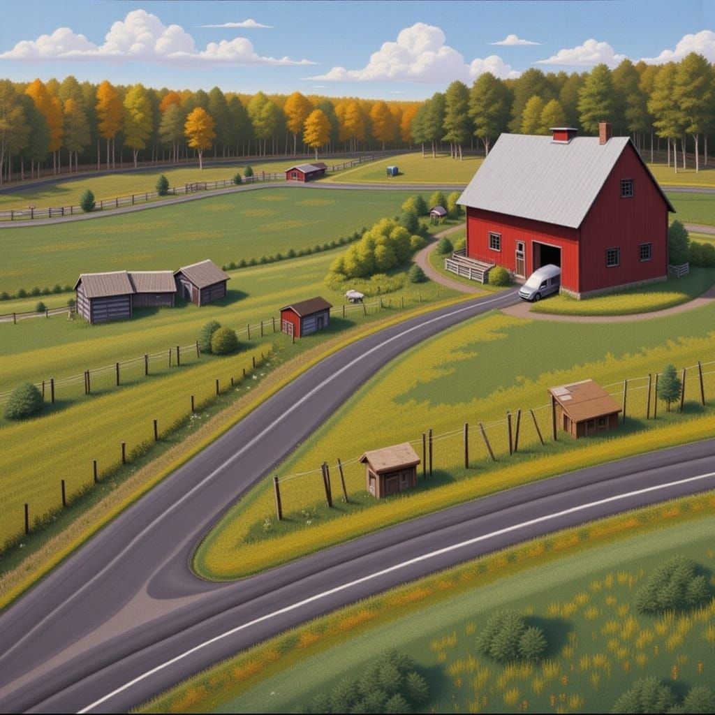 pennsylvania dutch farm <lora:Rainbows:1.0>