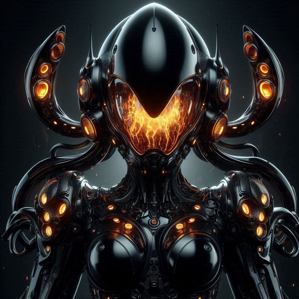 Galactic Ninja in black suit and helmet