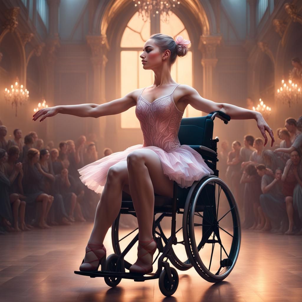 Ballerina in a wheelchair dancing