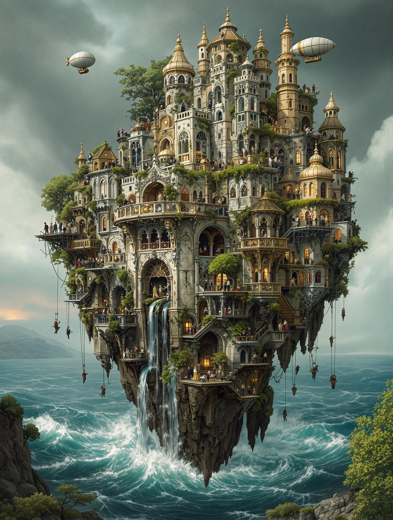 Skyborne on the floating islands of Thallasia  by @Midnighte