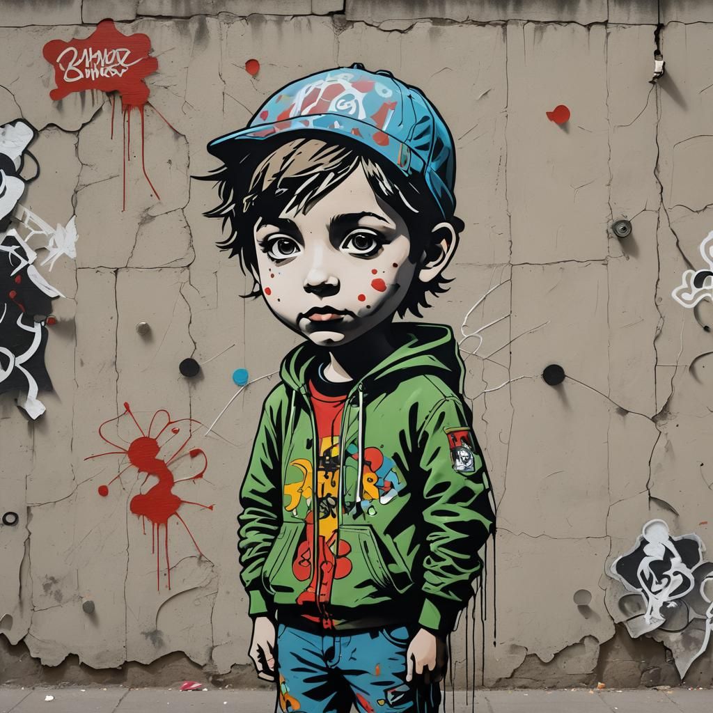 A captivating 3D render of a minimalist graffiti piece, mast...