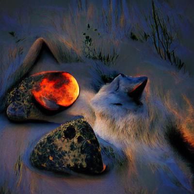 Delight of the moon is burning inside, spiritless I lay on c...
