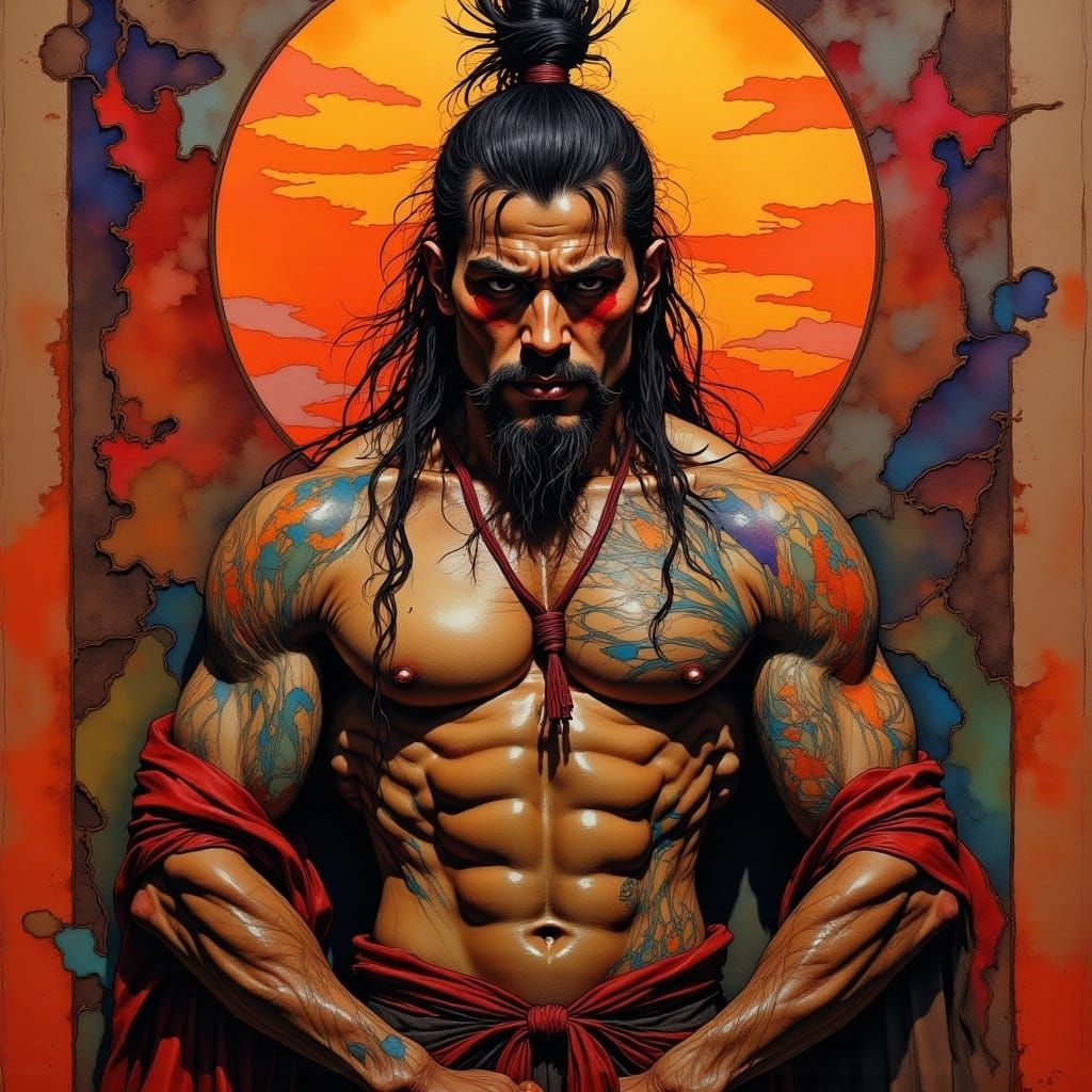 <lora:Neurographic Flux:1.0> Japanese warrior