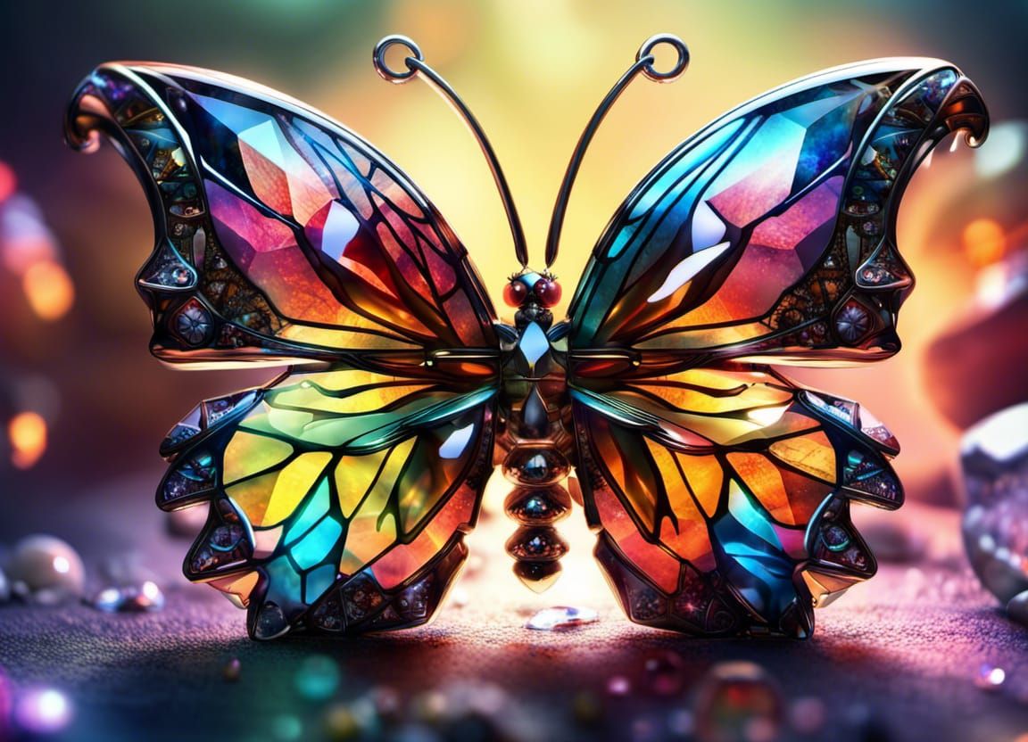 Crystal butterfly - AI Generated Artwork - NightCafe Creator