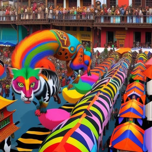 Colorful, Madagascar Festival, animal by artist M.C. Escher