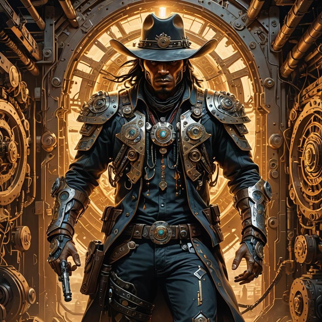 Cowboy cyborg - AI Generated Artwork - NightCafe Creator