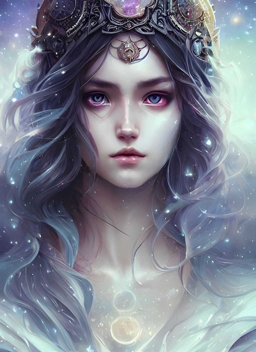 Cosmic Goddess Portrait in Hyper-Detailed Digital Art