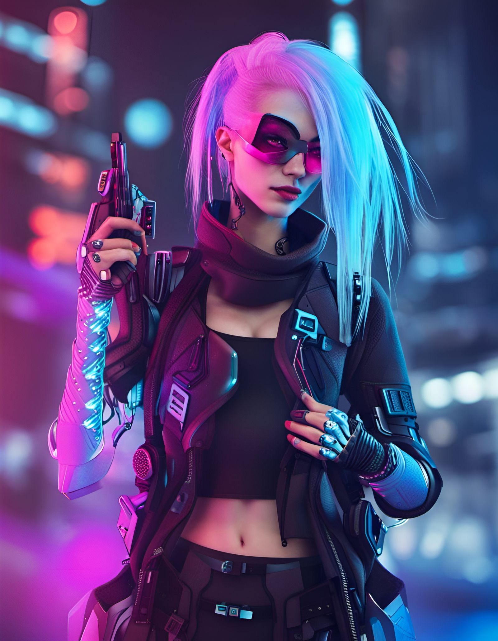 cyberpunk girl - AI Generated Artwork - NightCafe Creator