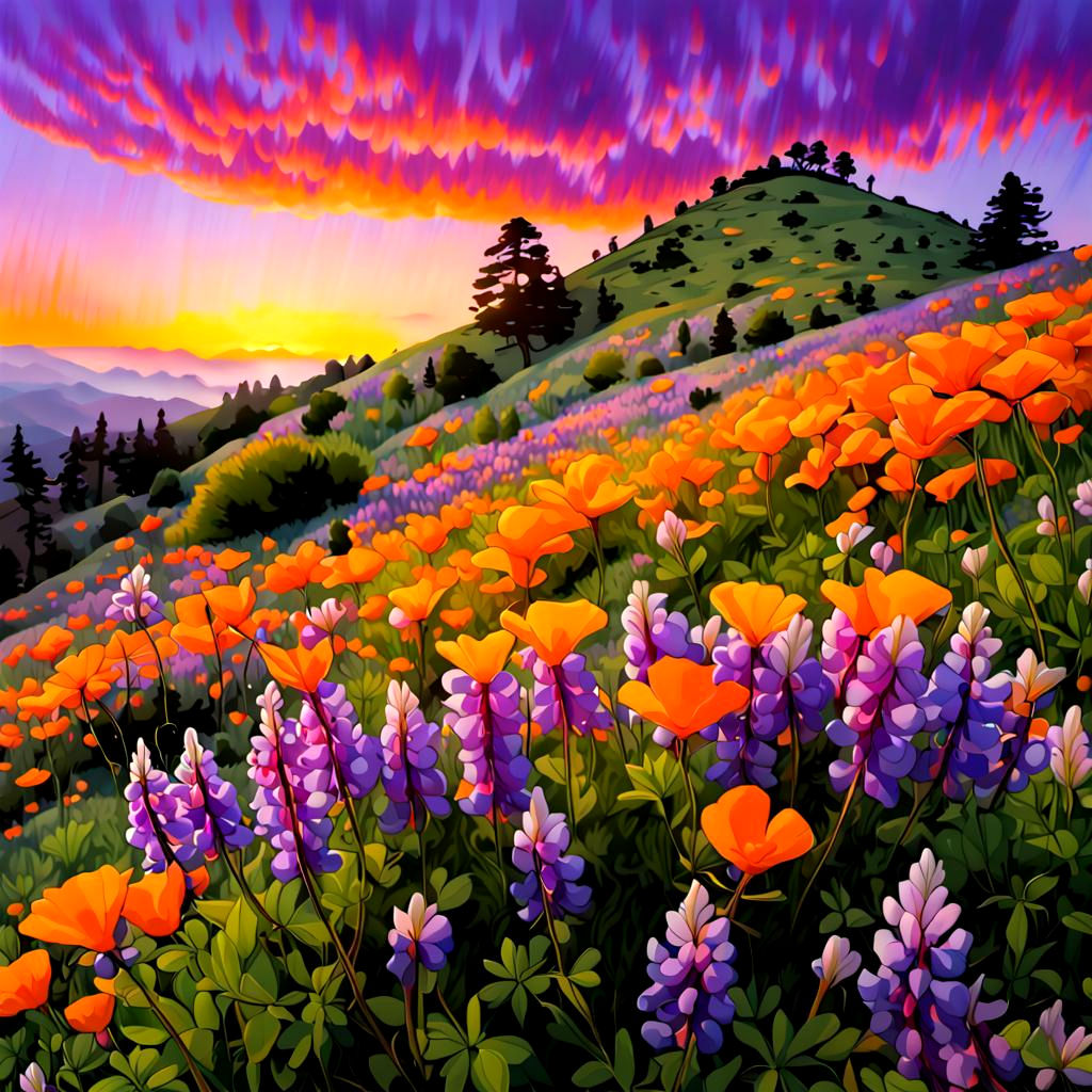Poppies and Lupines (2 images)