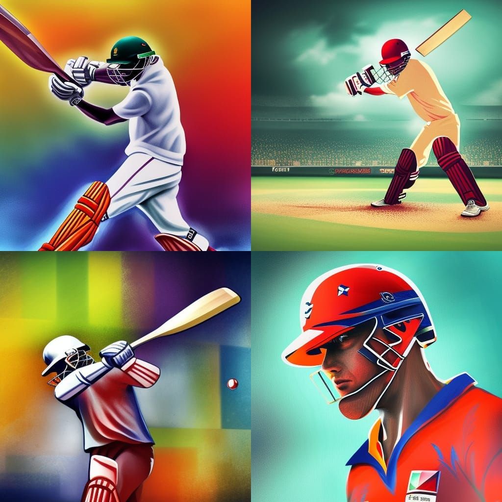cricket, bats, wickets,caps, boundry, athletic AI Generated Artwork