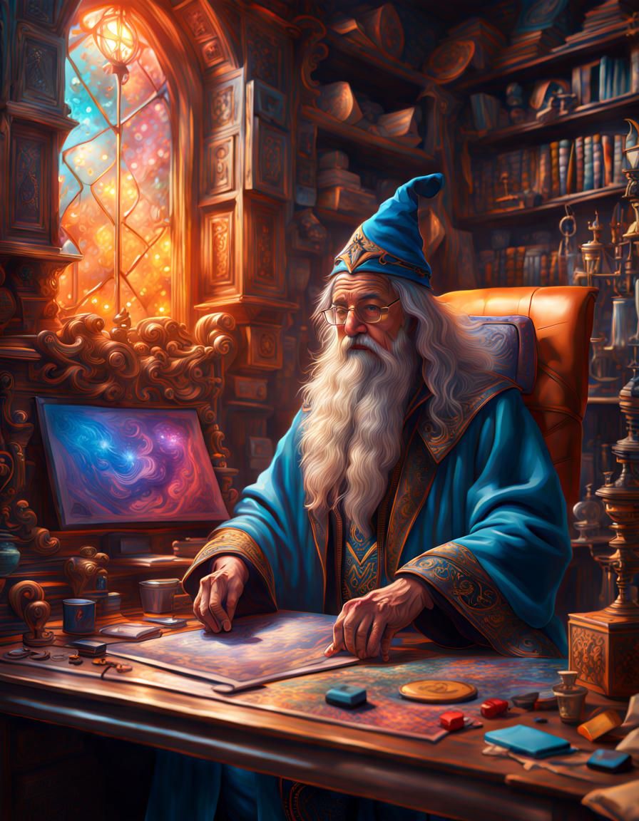 Sorcerer desk  by @Roswarcus