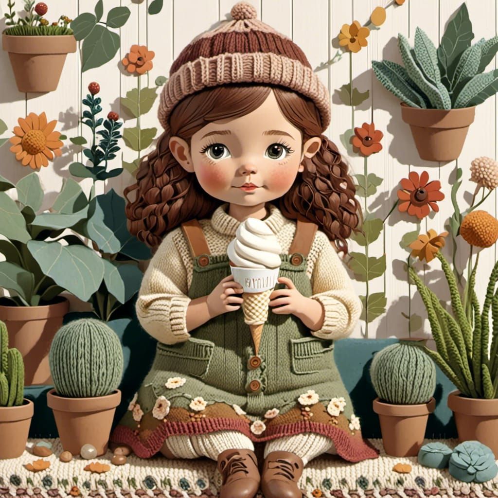 A toddler eating ice cream