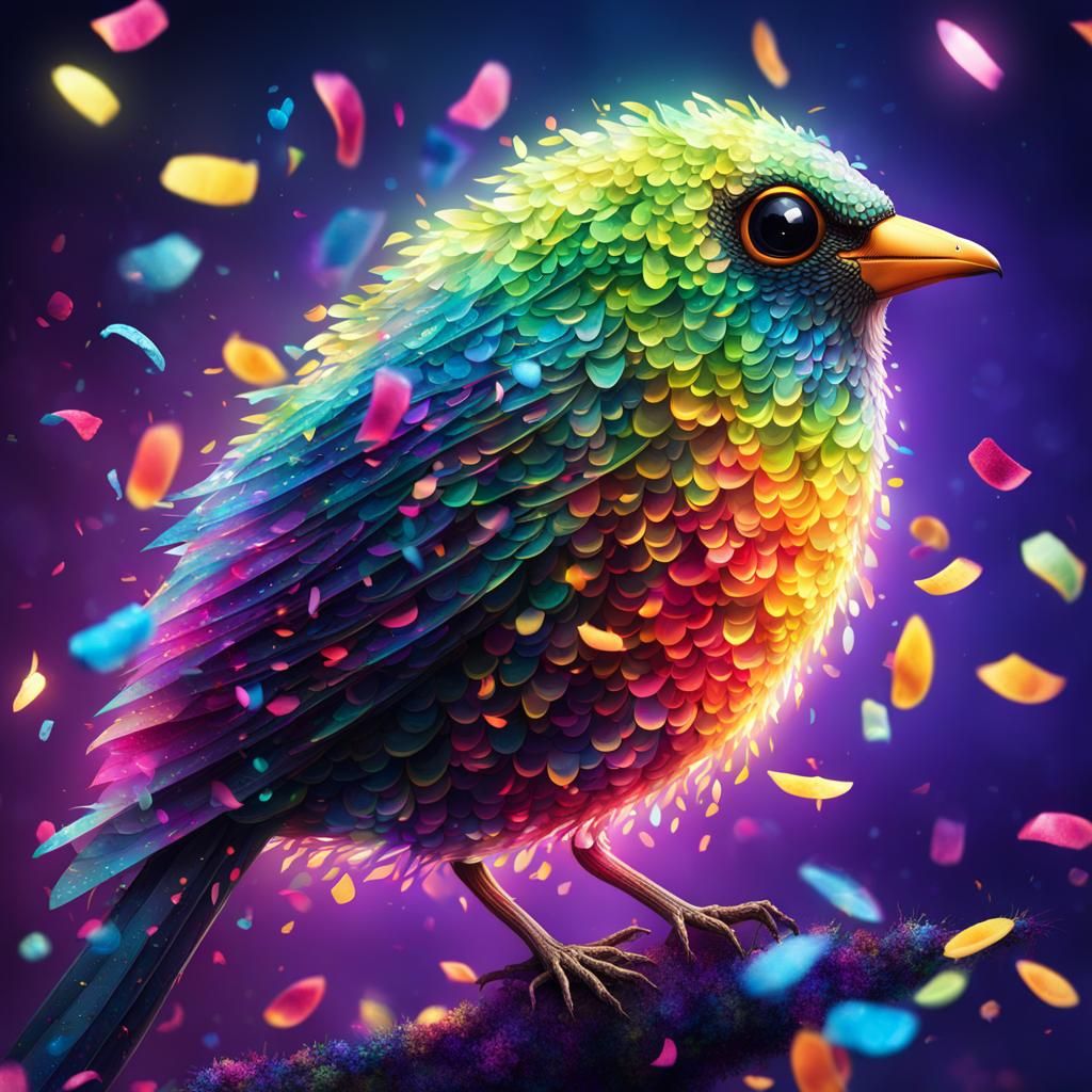 confetti bird  by @Konstar