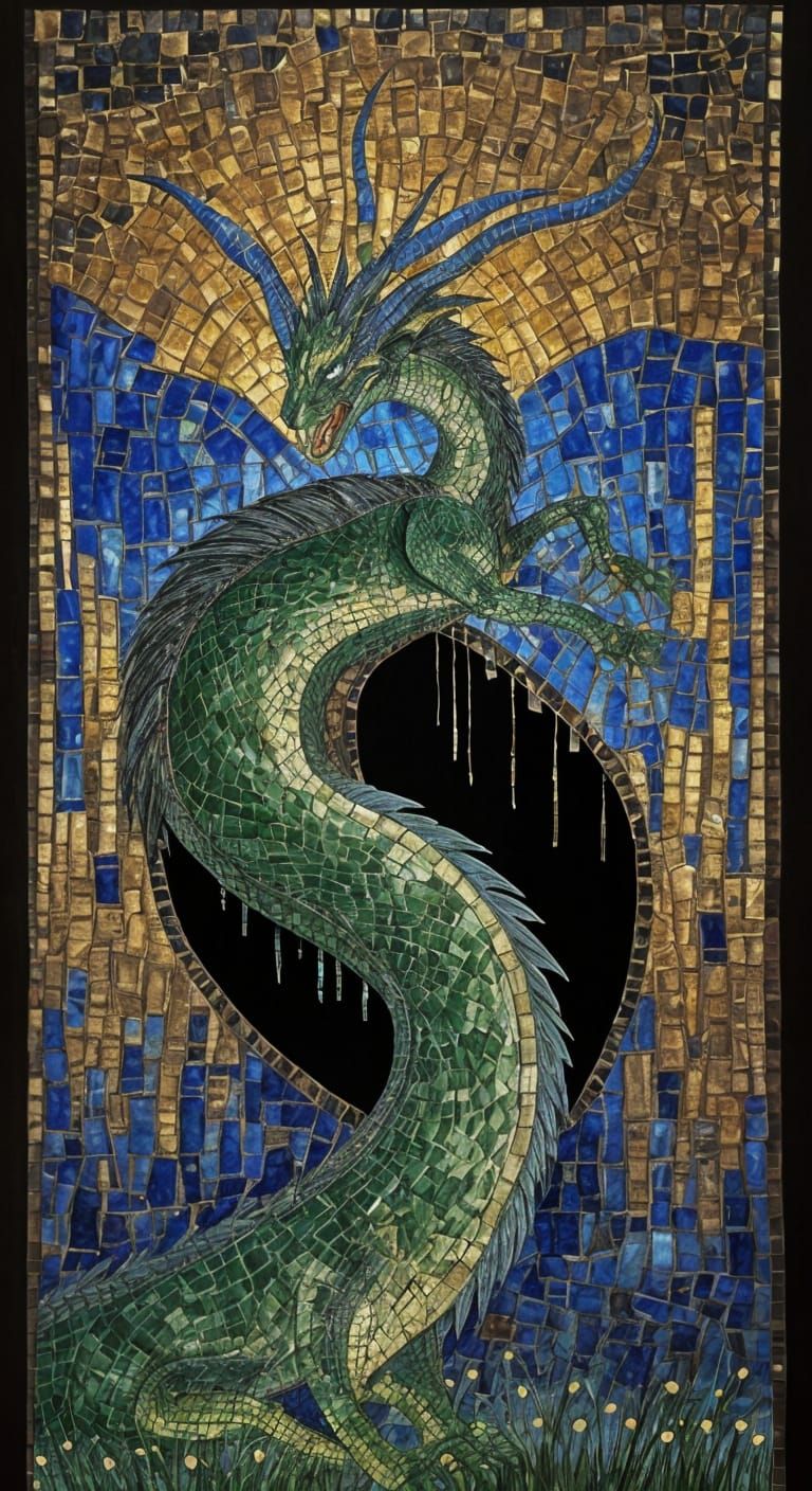 Dragon mosaic  by @Windoula