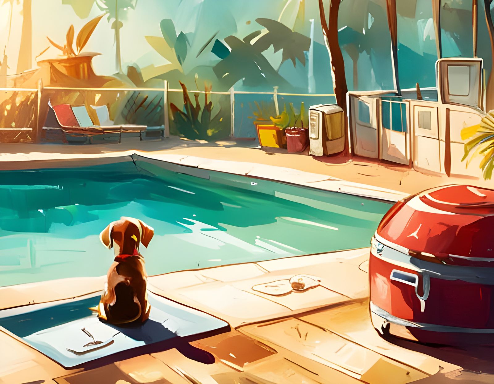 Pool Puppy  by @Klaorman