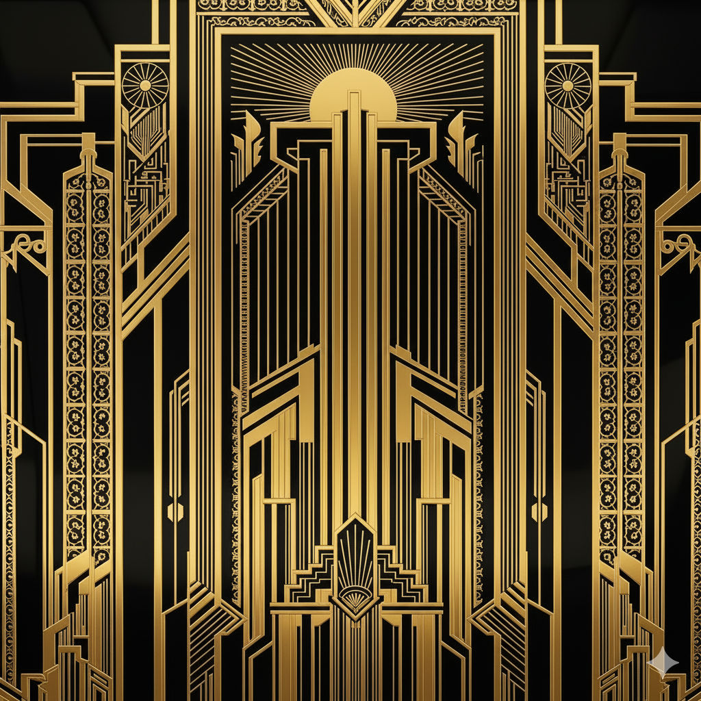 Art Deco Black and Gold